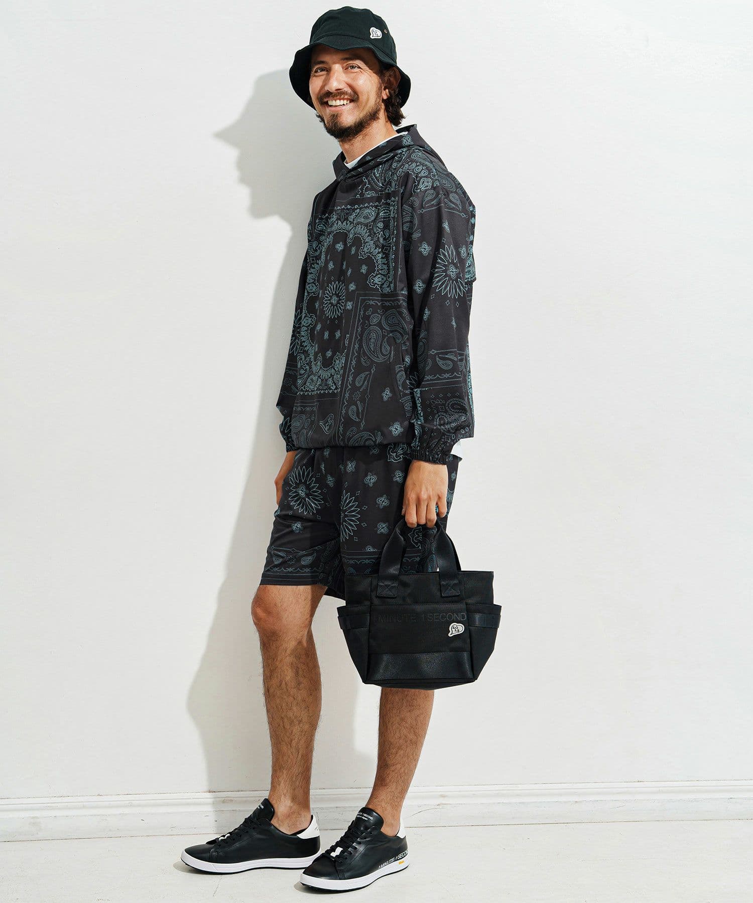 【Men's】ペイズリー柄フーディーブルゾン