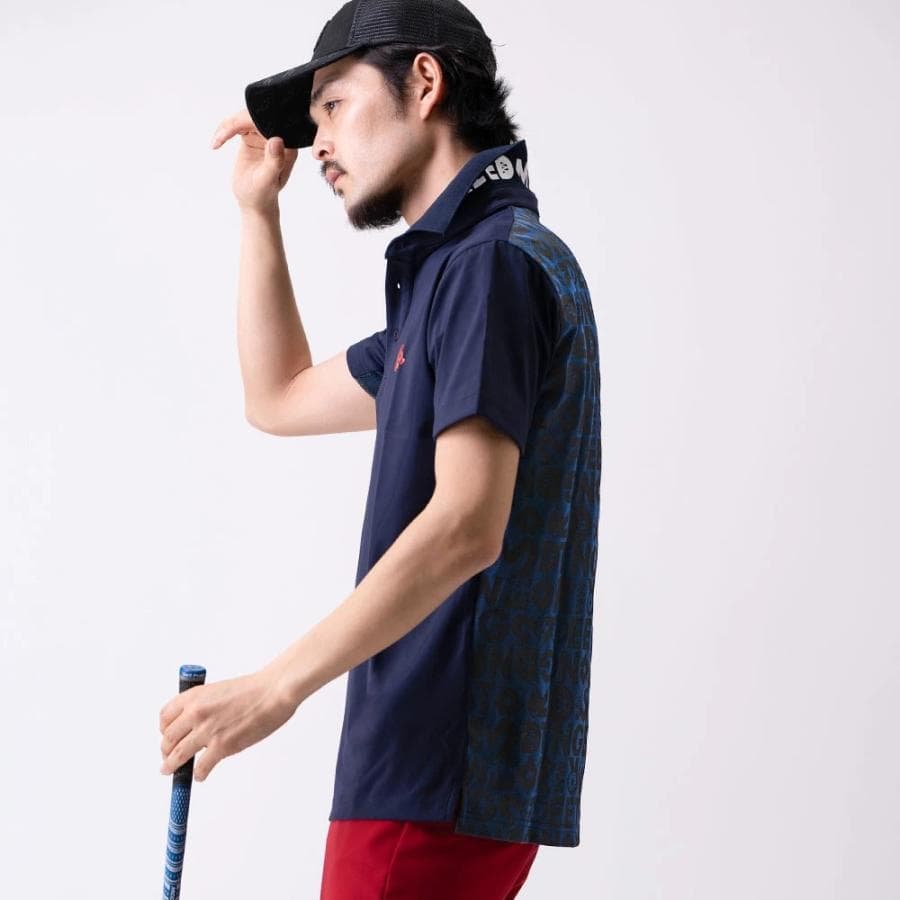 【Men's】バッグボディパネルプリント ポロ