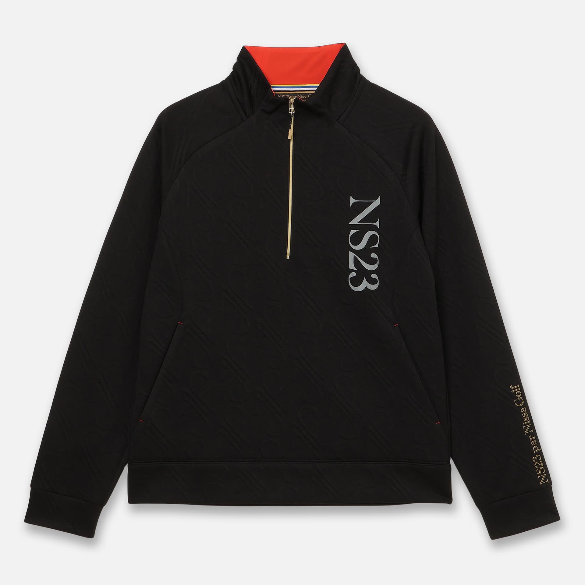 【Men's】ジャカード ハーフZIPモックネック