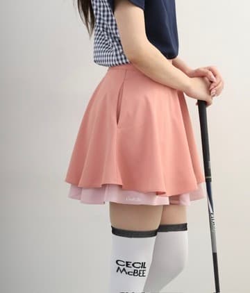 【Women's】Two-Tier Flare Skirt