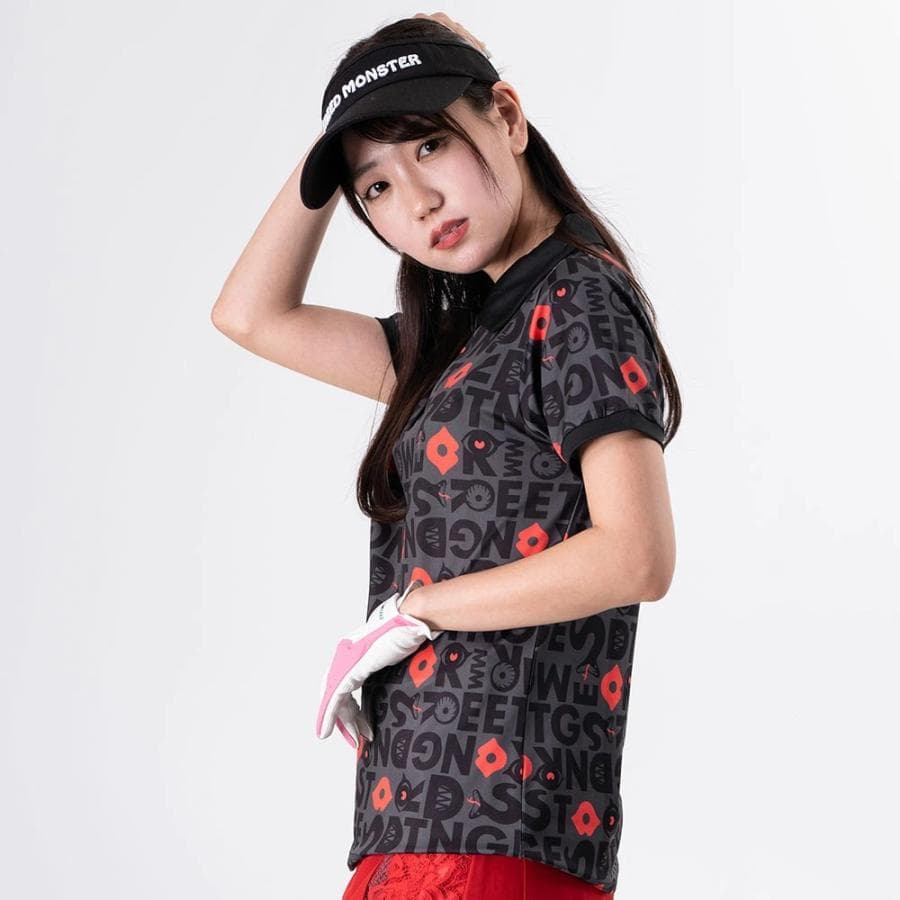 【Women's】モンスターロゴ総柄 ポロ