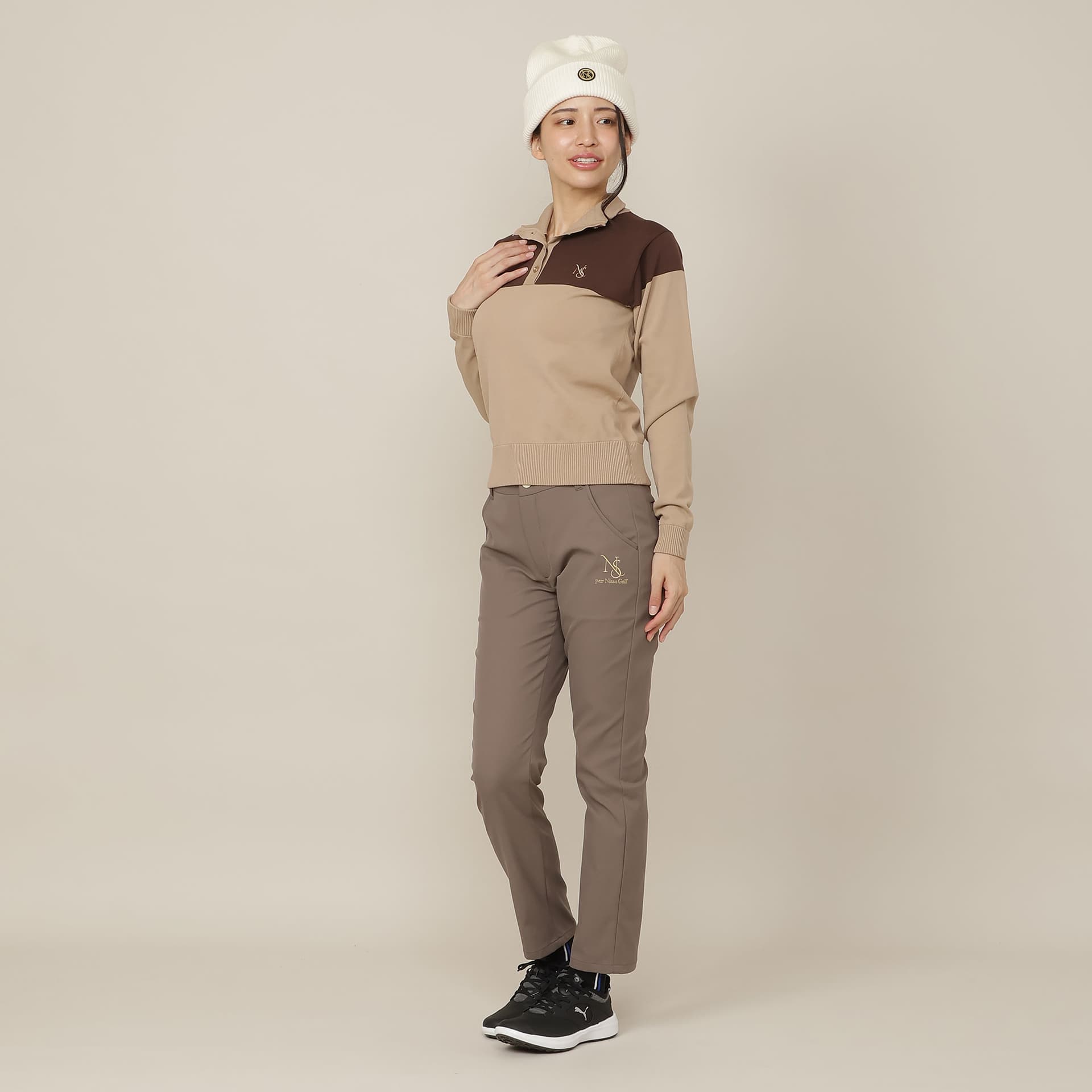 【Women's】カラーブロックニットプルオーバー
