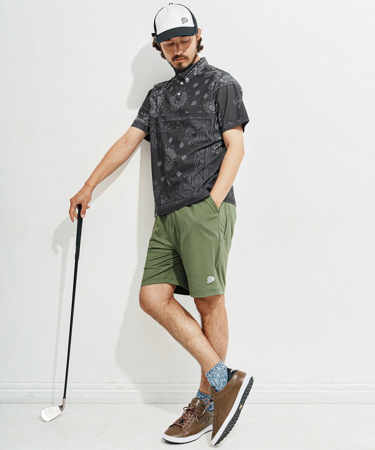 【Men's】ペイズリー柄ポロシャツ