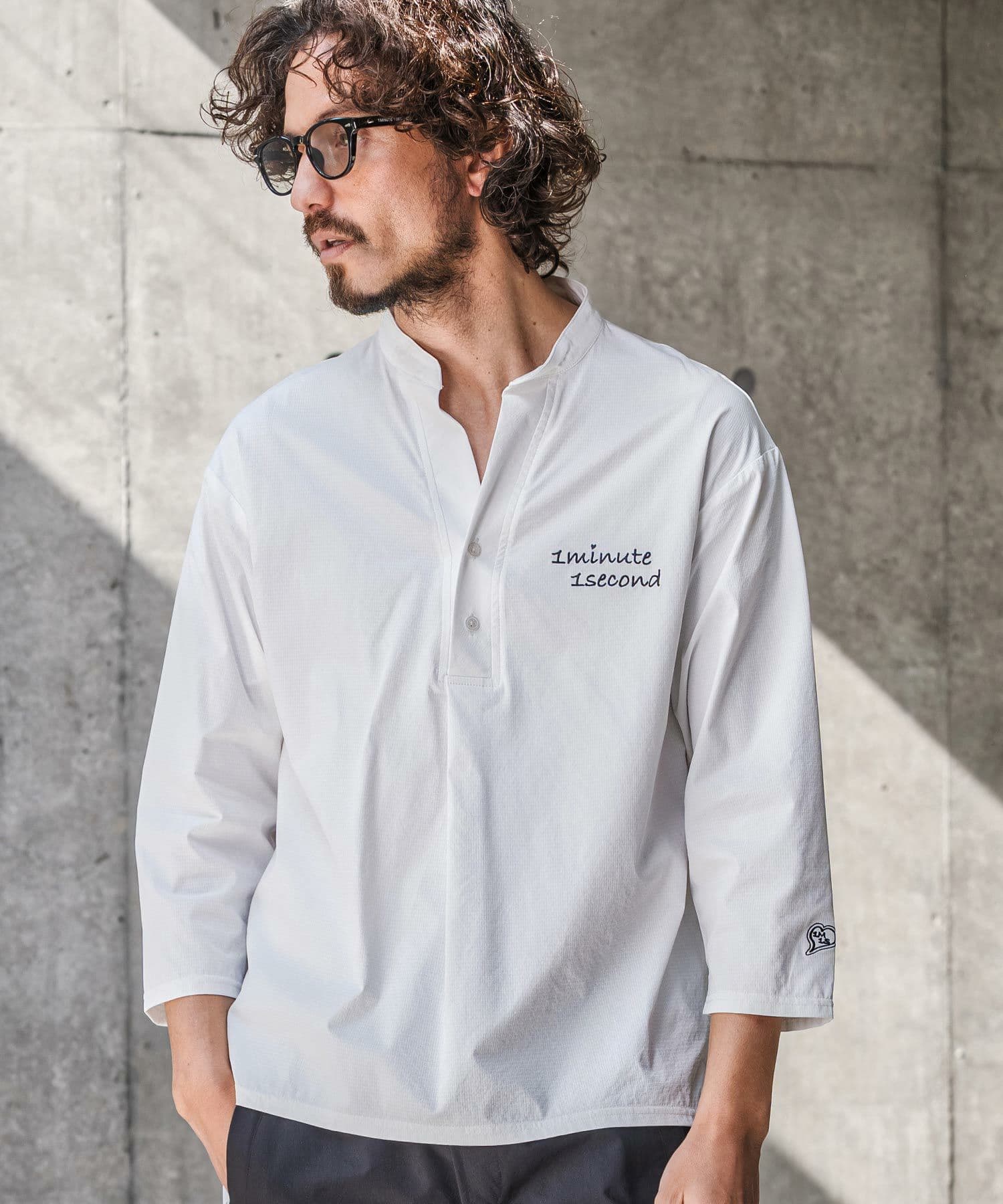 【Men's】バンドカラープルオーバーシャツ