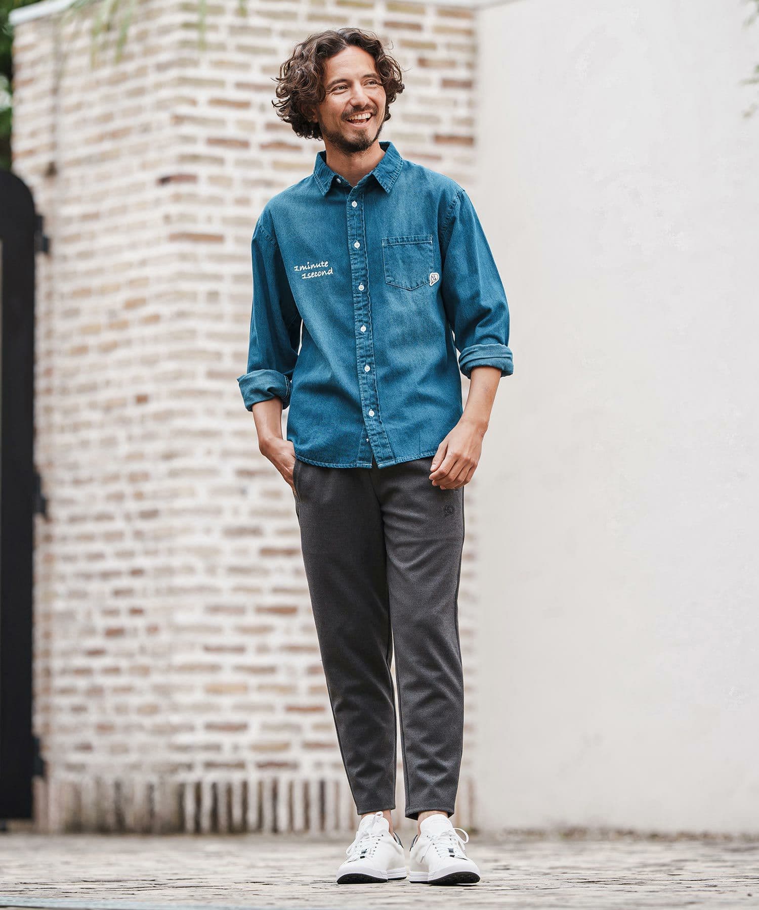 【Men's】テーパードスラックスパンツ