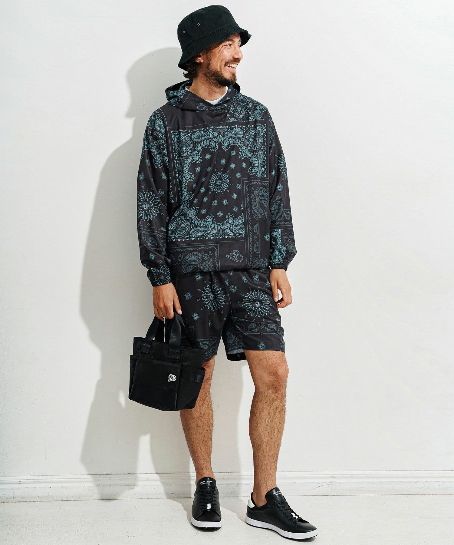 【Men's】ペイズリー柄フーディーブルゾン