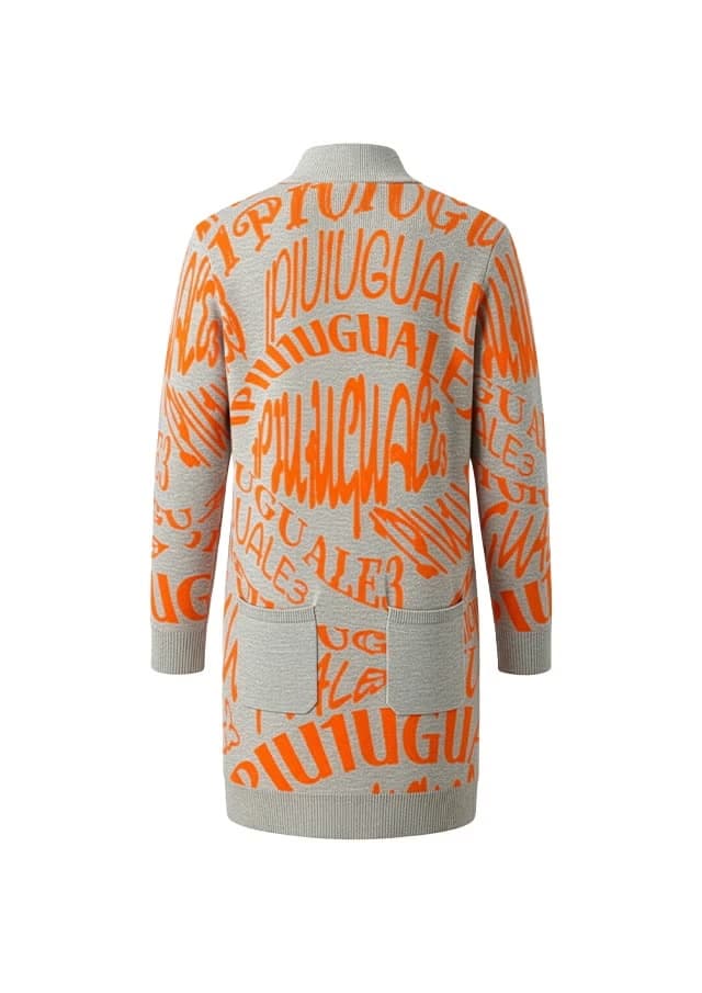 【Women's】Melting LetterJacquard Knit one-piece