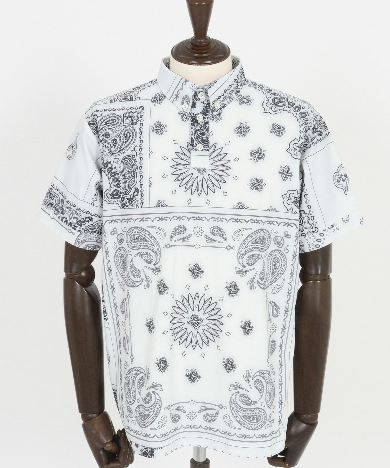 【Men's】ペイズリー柄ポロシャツ