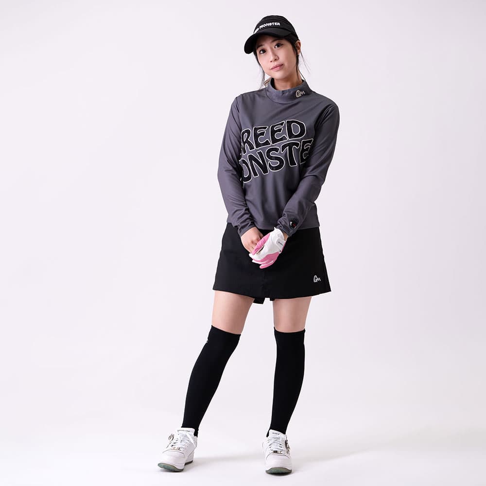 【Women's】レースパッチロゴ モック長袖CU