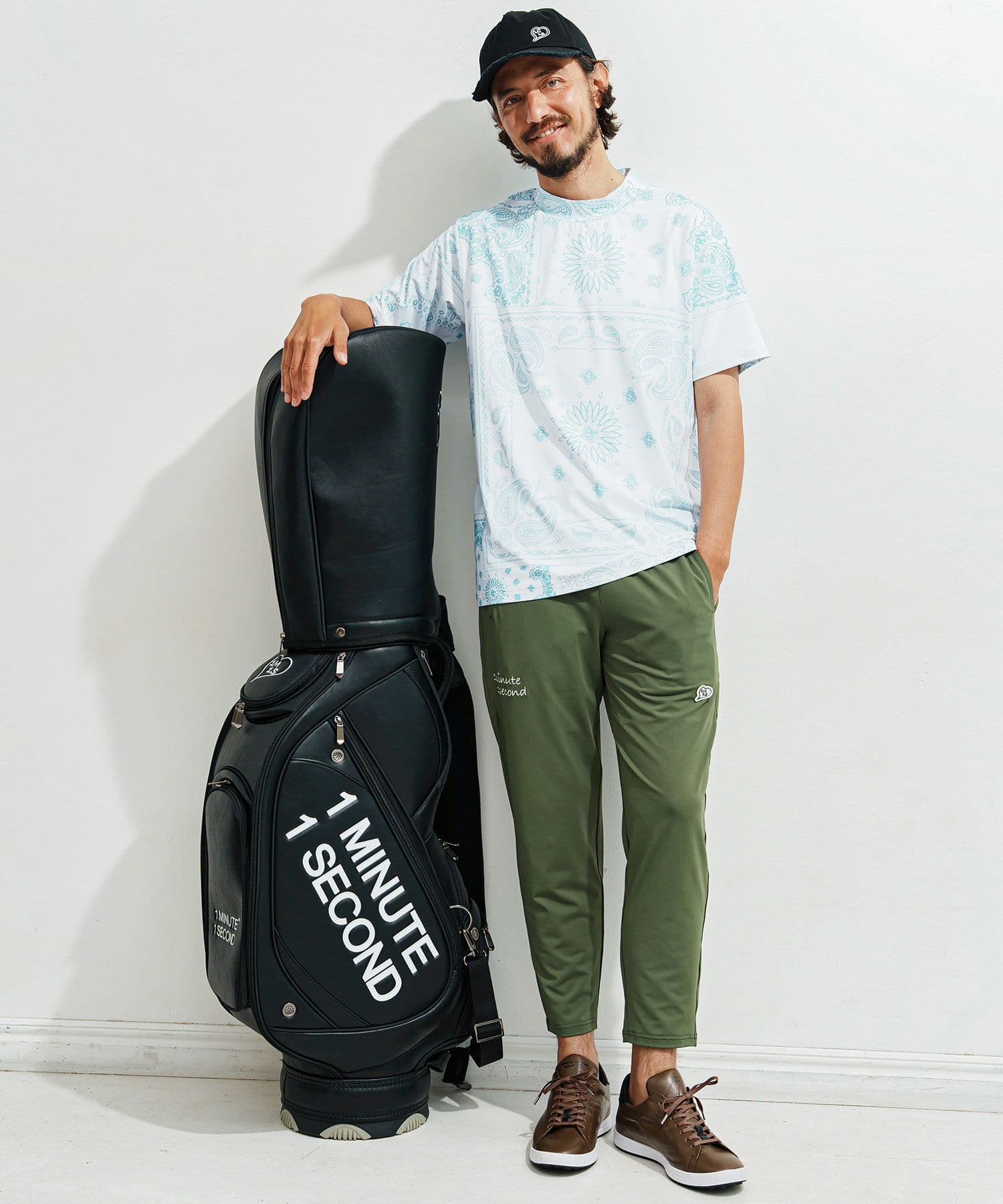 【Men's】ペイズリー柄半袖モックネック