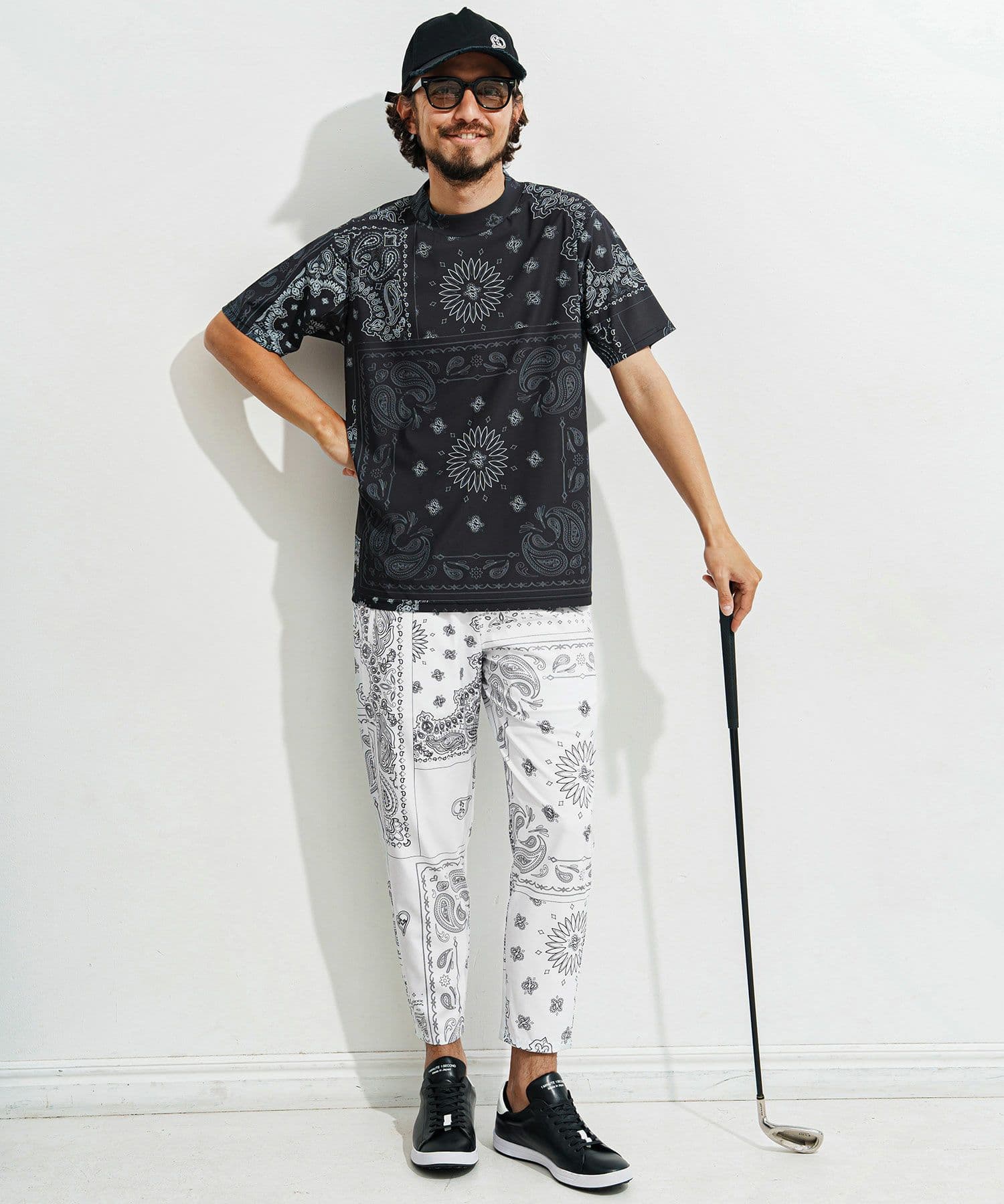 【Men's】ペイズリー柄テーパードパンツ