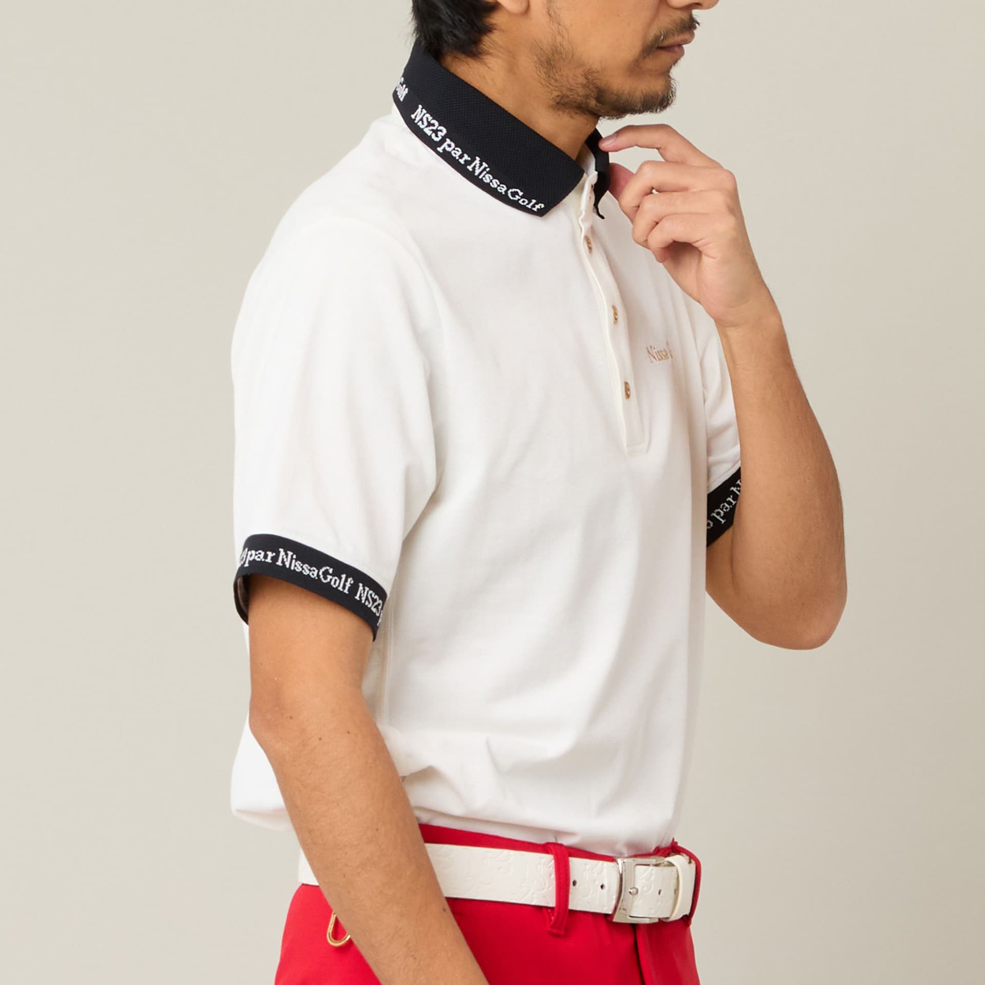 【Men's】ロゴ襟アクティブポロシャツ