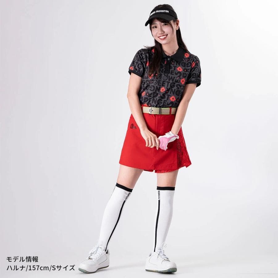 【Women's】モンスターロゴ総柄 ポロ