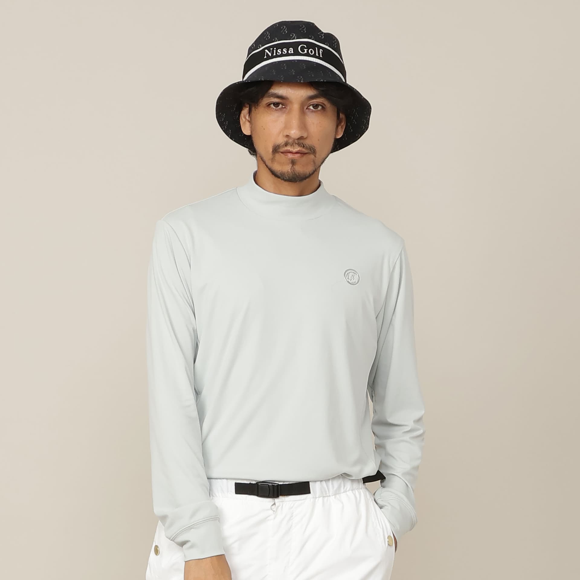 【Men's/ストレッチ/吸湿速乾/UVカット】ストレッチスムースモックネック