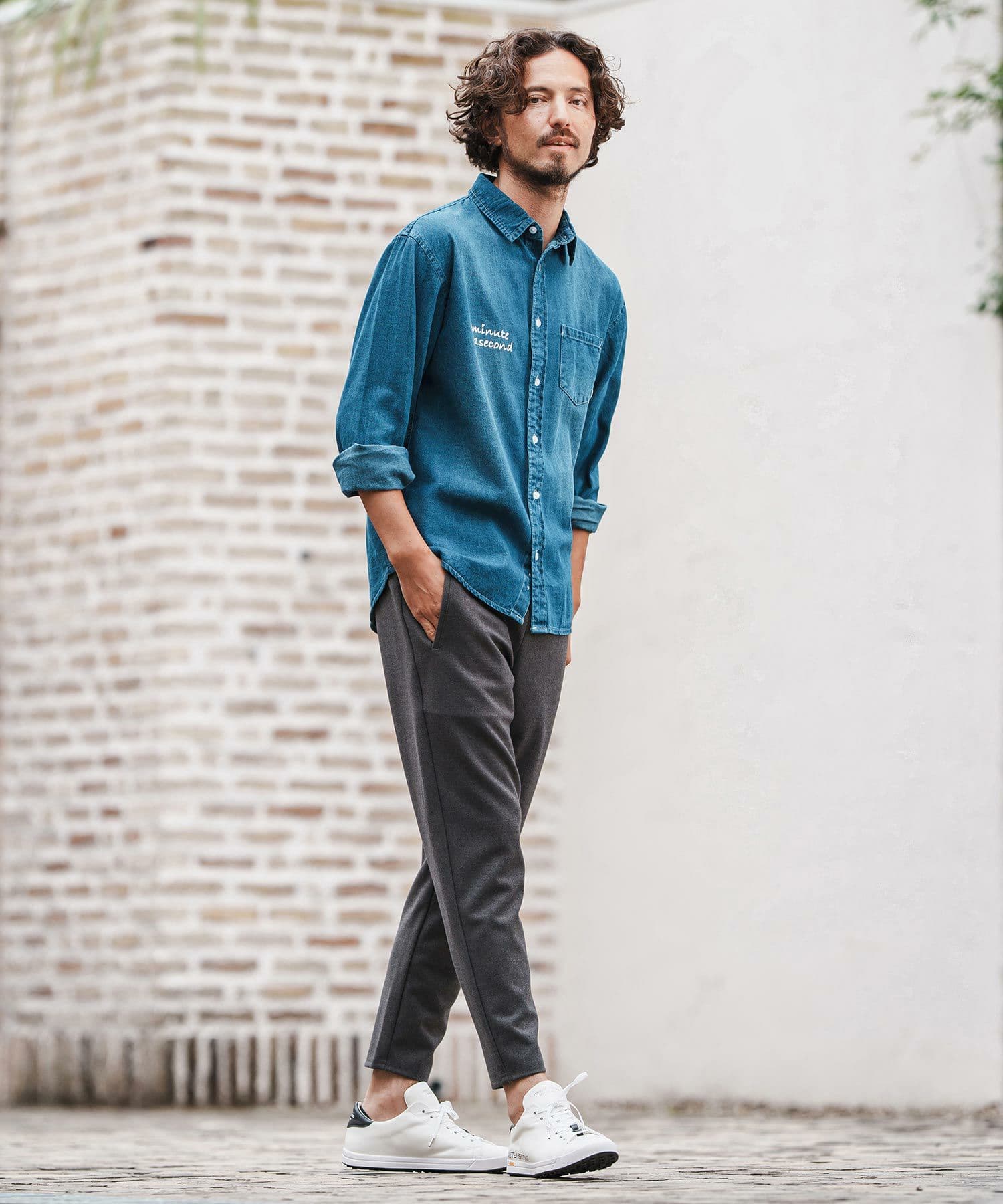 【Men's】テーパードスラックスパンツ