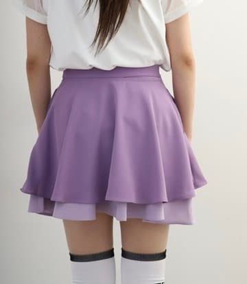 【Women's】Two-Tier Flare Skirt