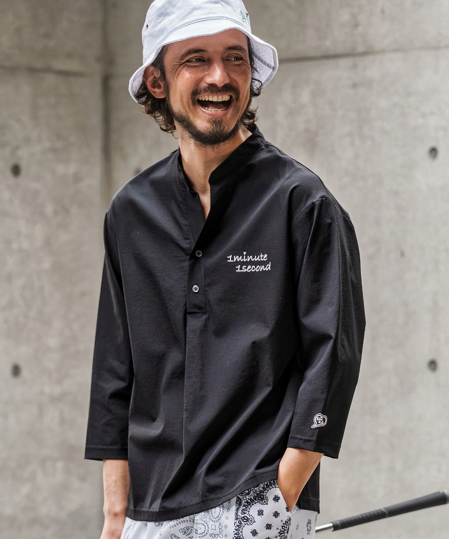 【Men's】バンドカラープルオーバーシャツ