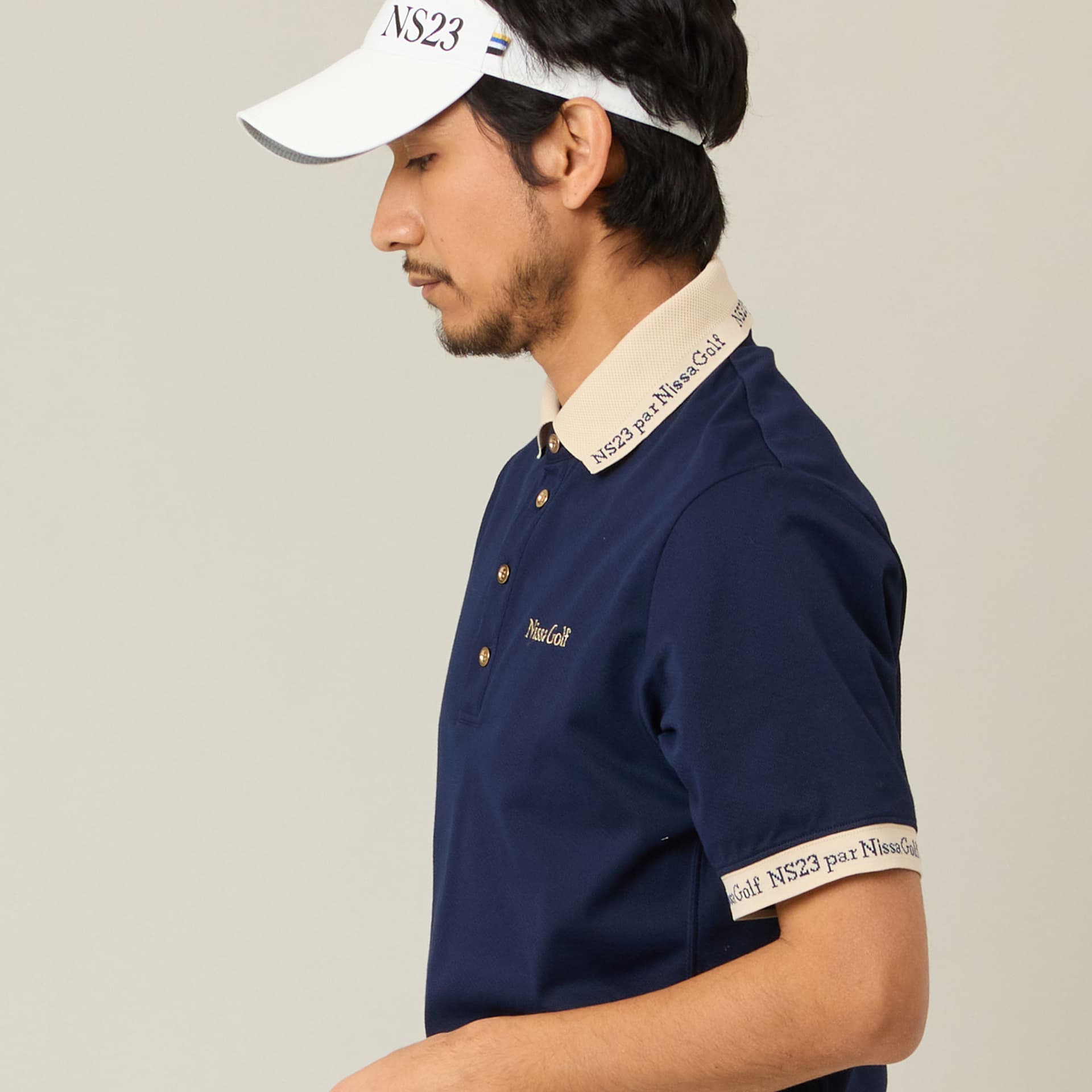 【Men's】ロゴ襟アクティブポロシャツ