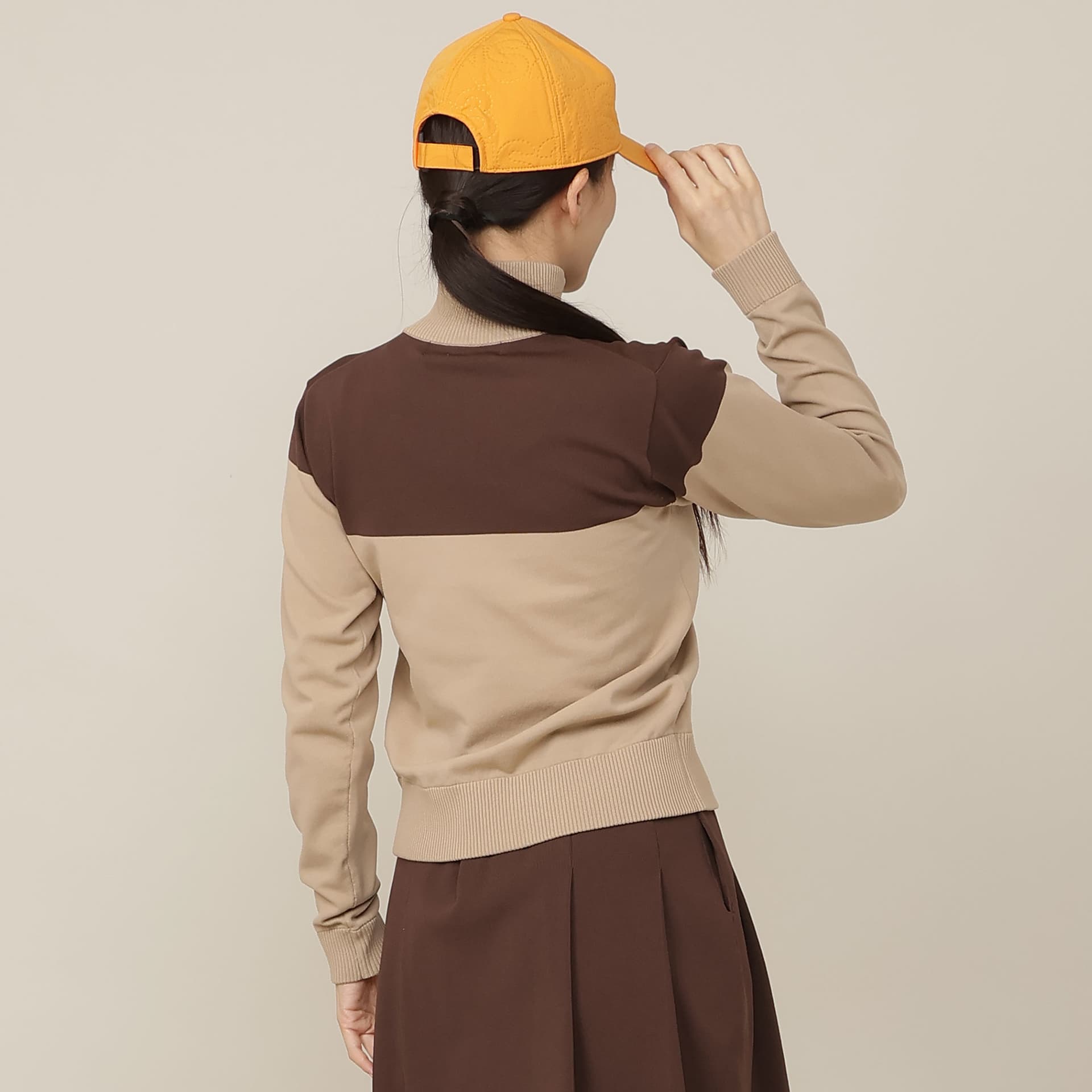【Women's】カラーブロックニットプルオーバー