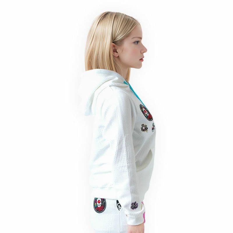 【Women's】ジャガード ロゴテーププルパーカー