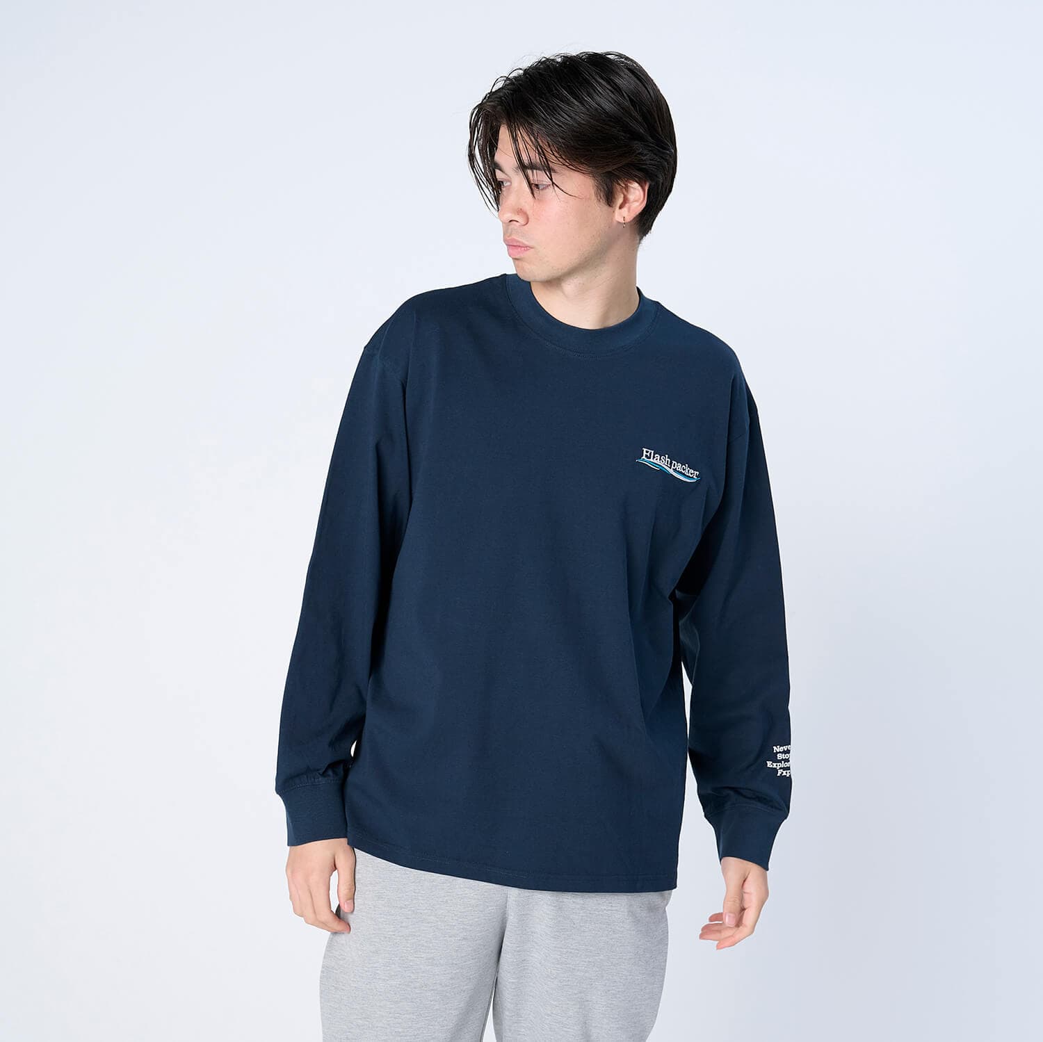 【Unisex】XSMLT-WV(Dry Silky Cotton®セミモックネック ロングスリーブTシャツ)