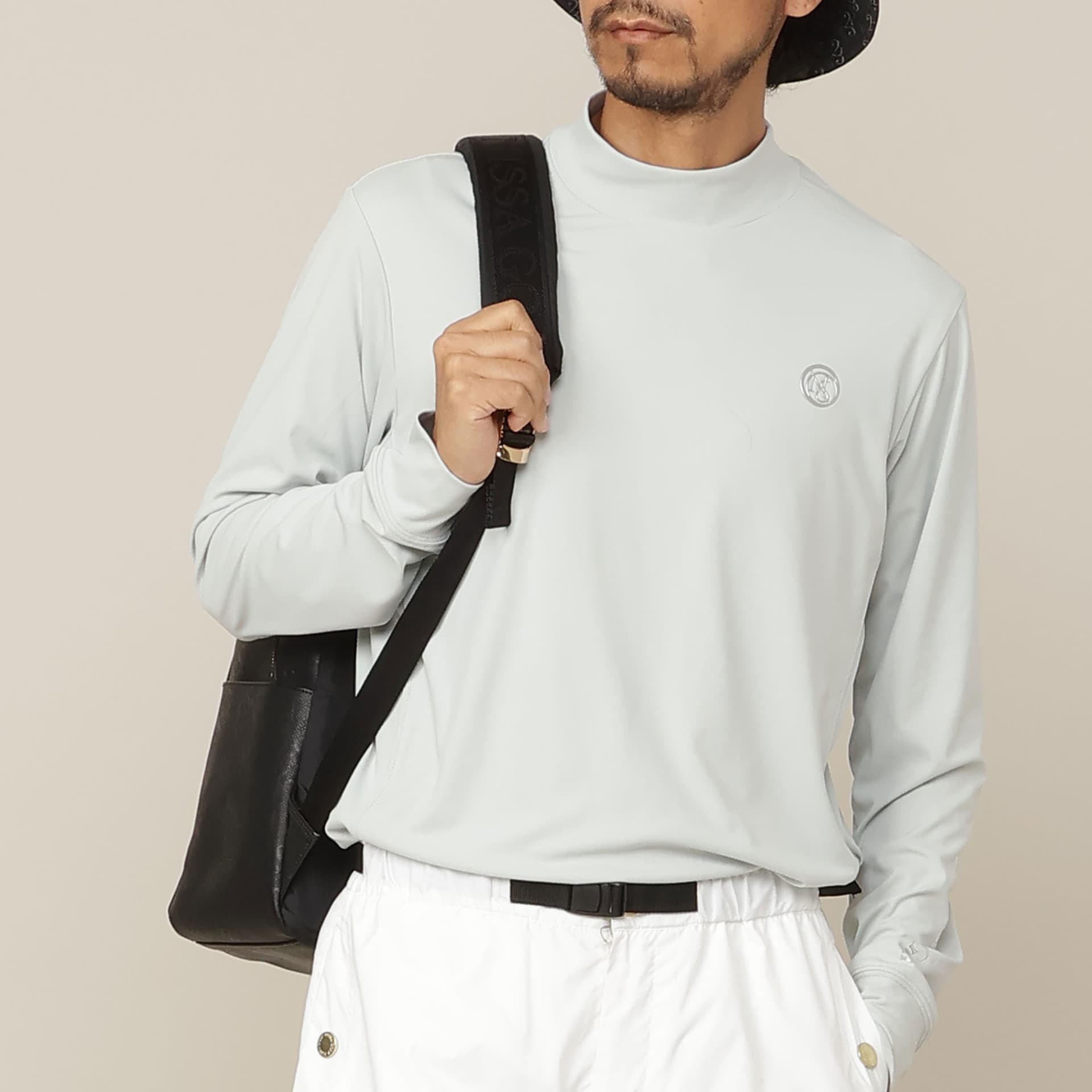 【Men's/ストレッチ/吸湿速乾/UVカット】ストレッチスムースモックネック