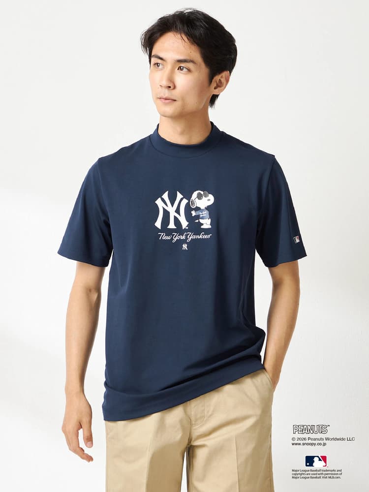 【Men's】【PEANUTS×MLB】コラボモックネックTシャツ