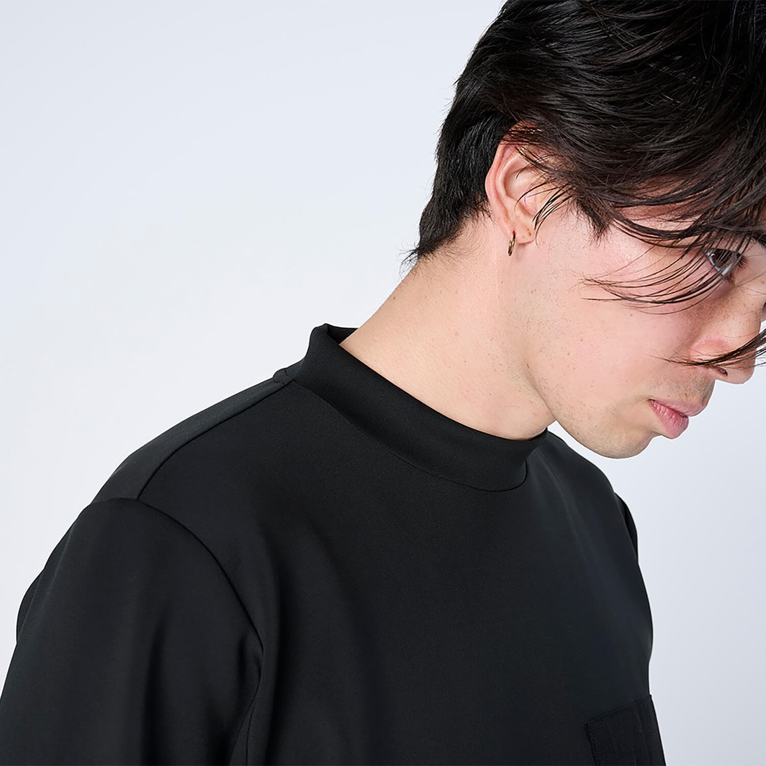 【Unisex】XLMK-PKT(ウルトラストレッチ モックネック ロングスリーブシャツ)
