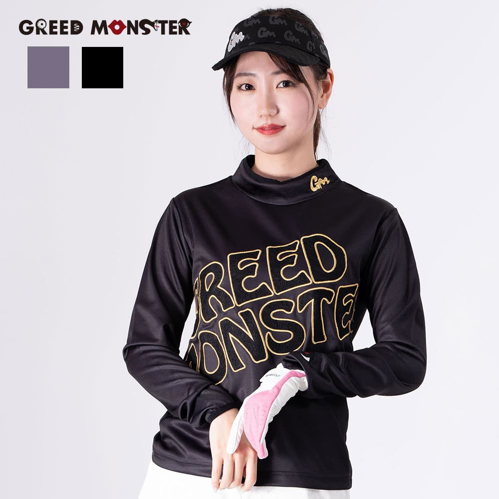 【Women's】レースパッチロゴ モック長袖CU