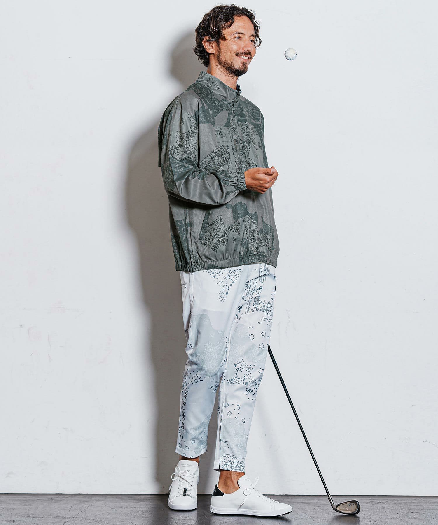 【Men's】カモフラージュペイズリー柄ハイネックジップブルゾン