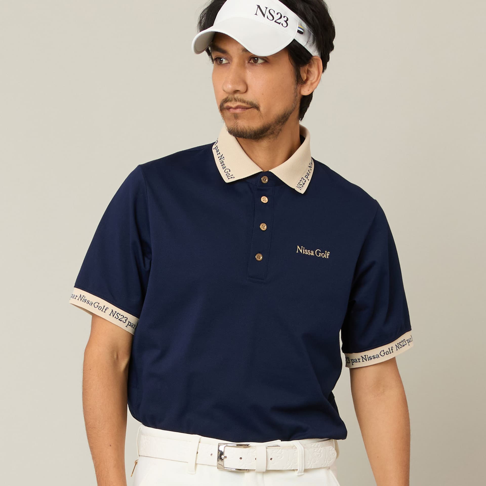 【Men's】ロゴ襟アクティブポロシャツ