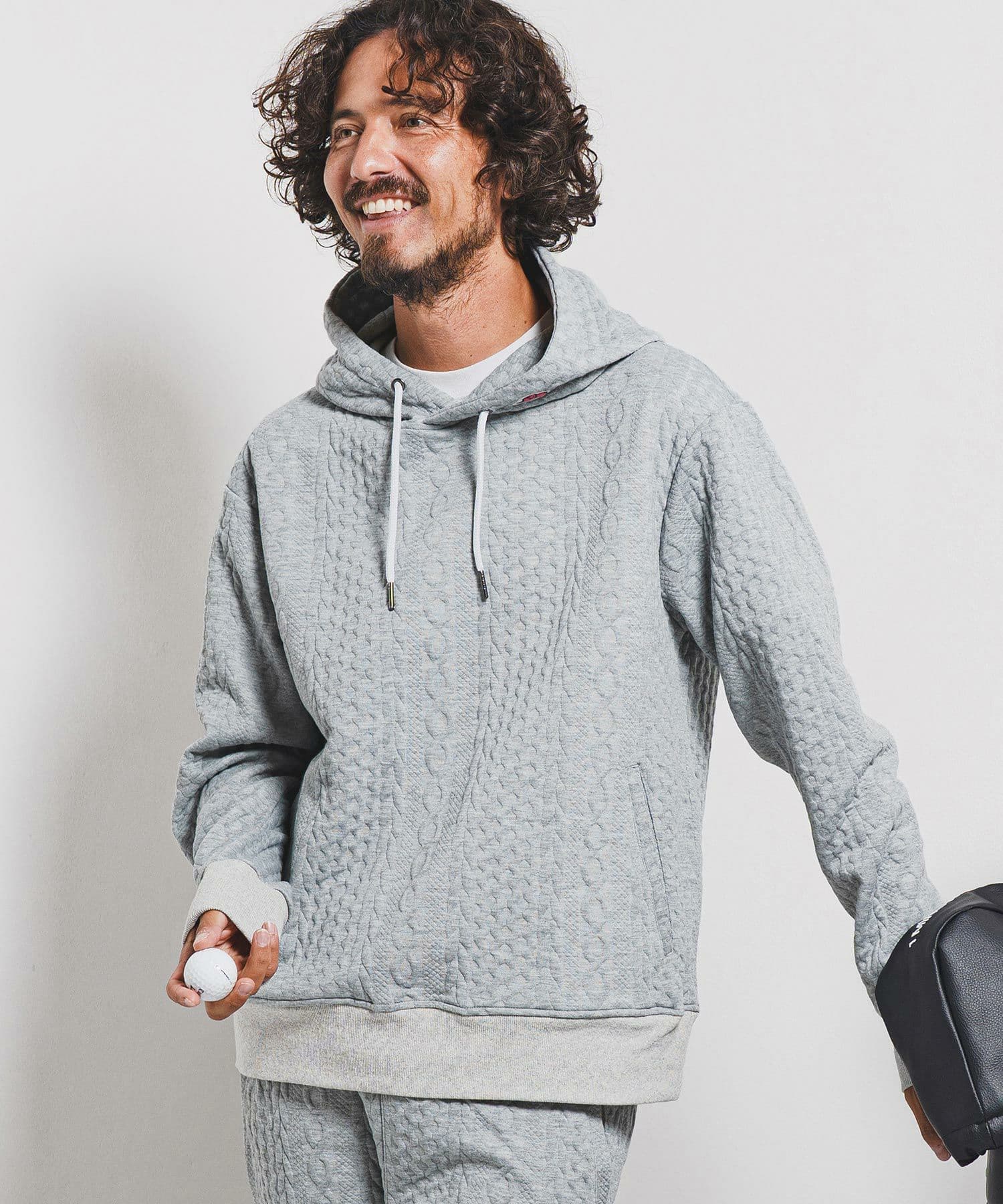 【Men's】ケーブルニットパーカー