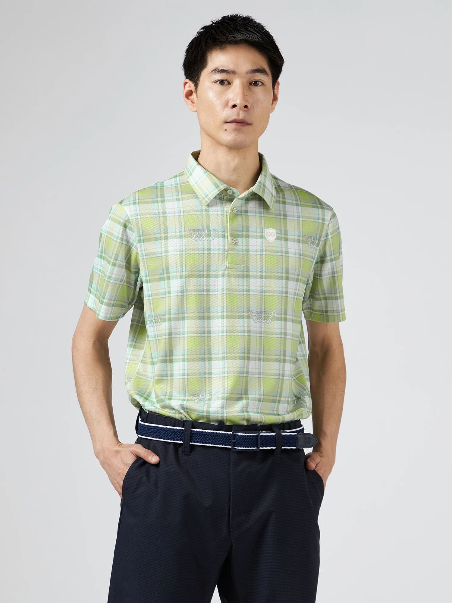 【Men's】チェックプリントポロ