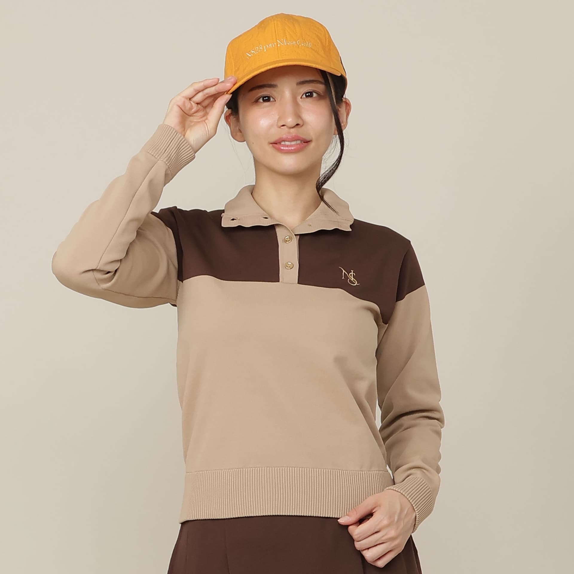 【Women's】カラーブロックニットプルオーバー
