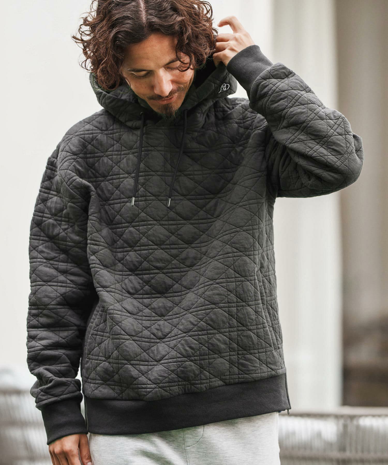 【Men's】キルティングサイドジップパーカー
