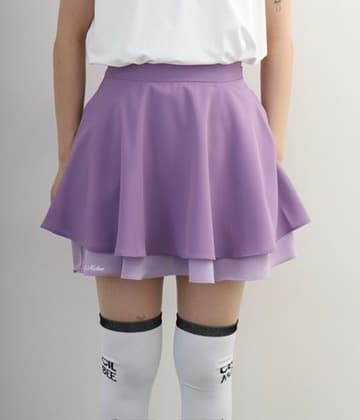 【Women's】Two-Tier Flare Skirt