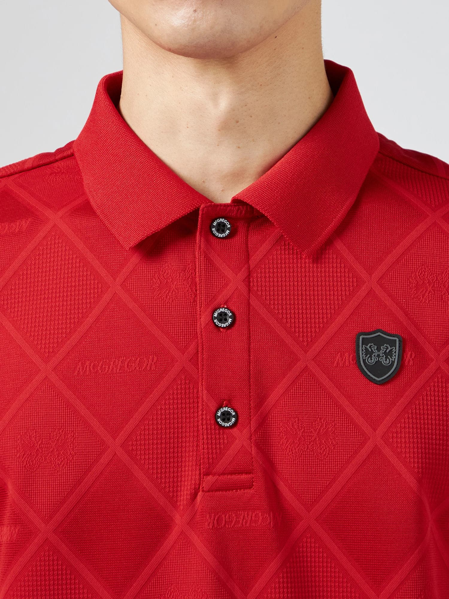 【Men's】無地ジャカードポロ