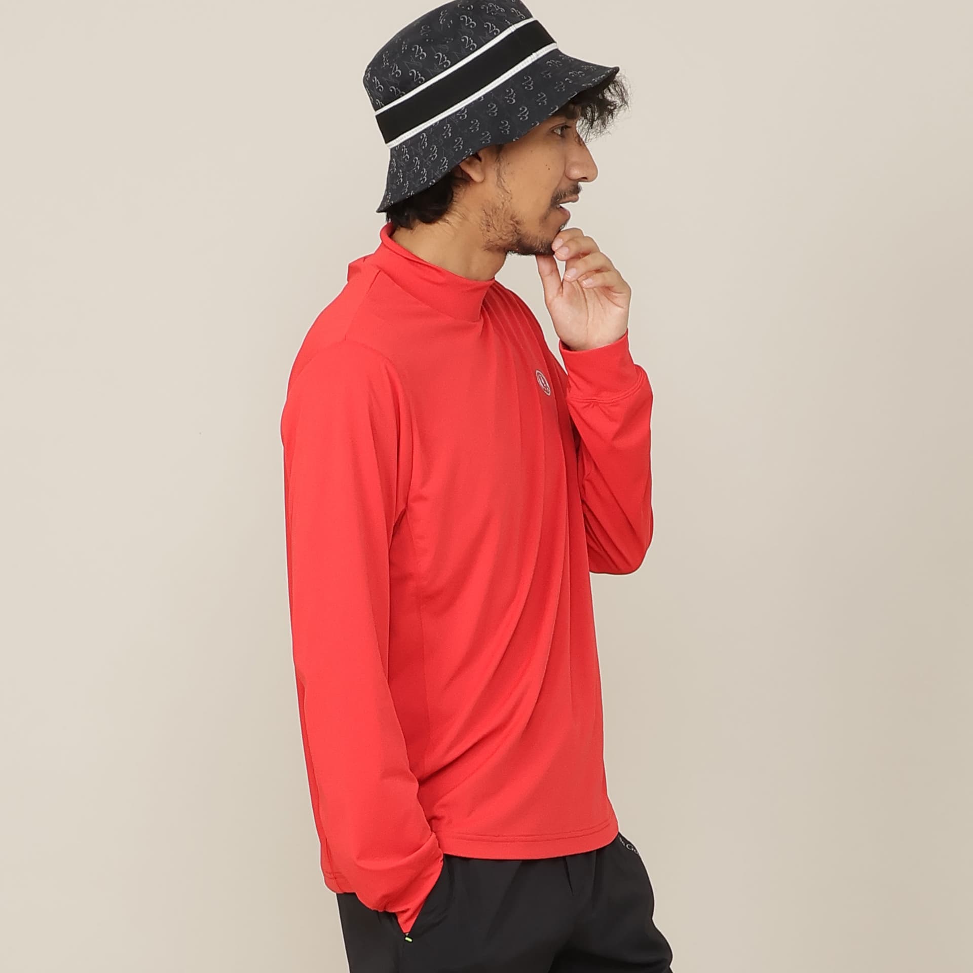 【Men's/ストレッチ/吸湿速乾/UVカット】ストレッチスムースモックネック